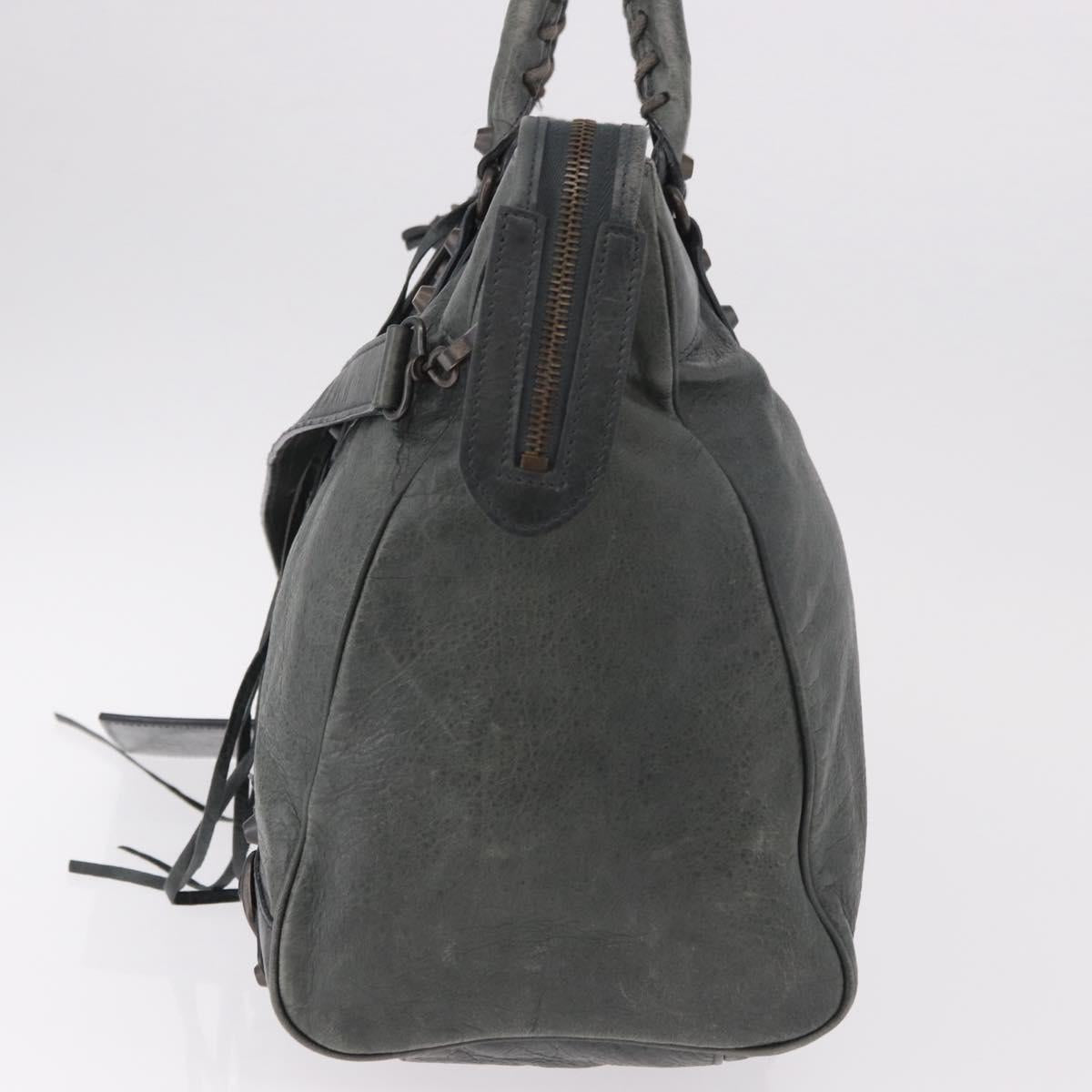 BALENCIAGA Vero Hand Bag Leather 2way Gray 235216 Auth 185366V