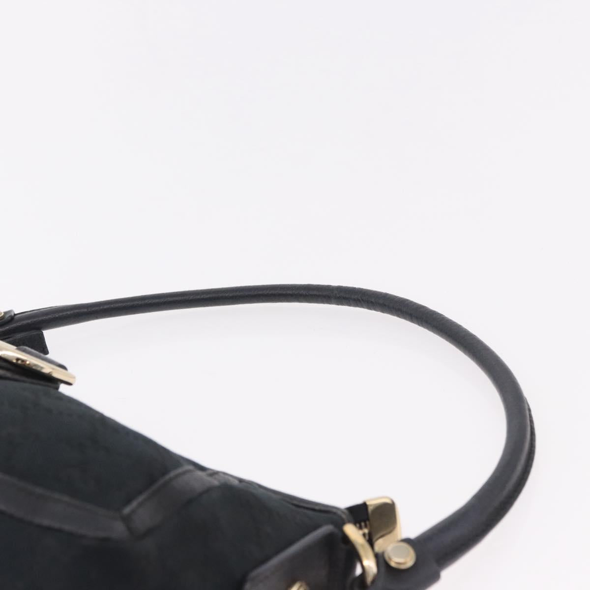 GUCCI GG Canvas Shoulder Bag Black Gold 130939 Auth 185370V