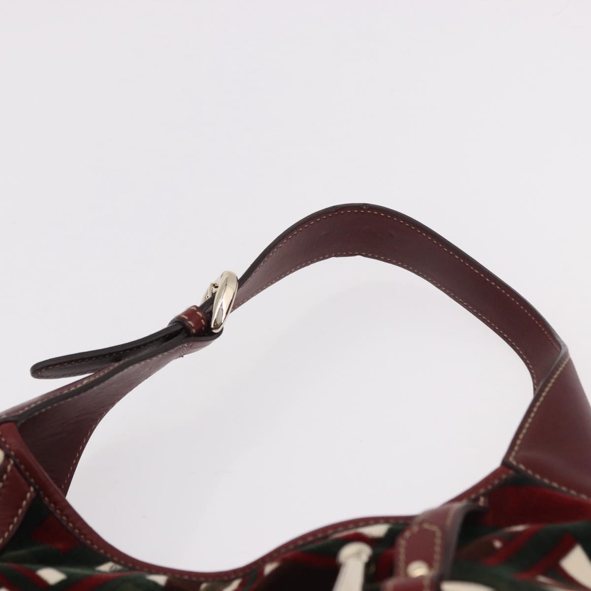 GUCCI Jackie Shoulder Bag Velor Green Gold 163804 Auth 185371SM