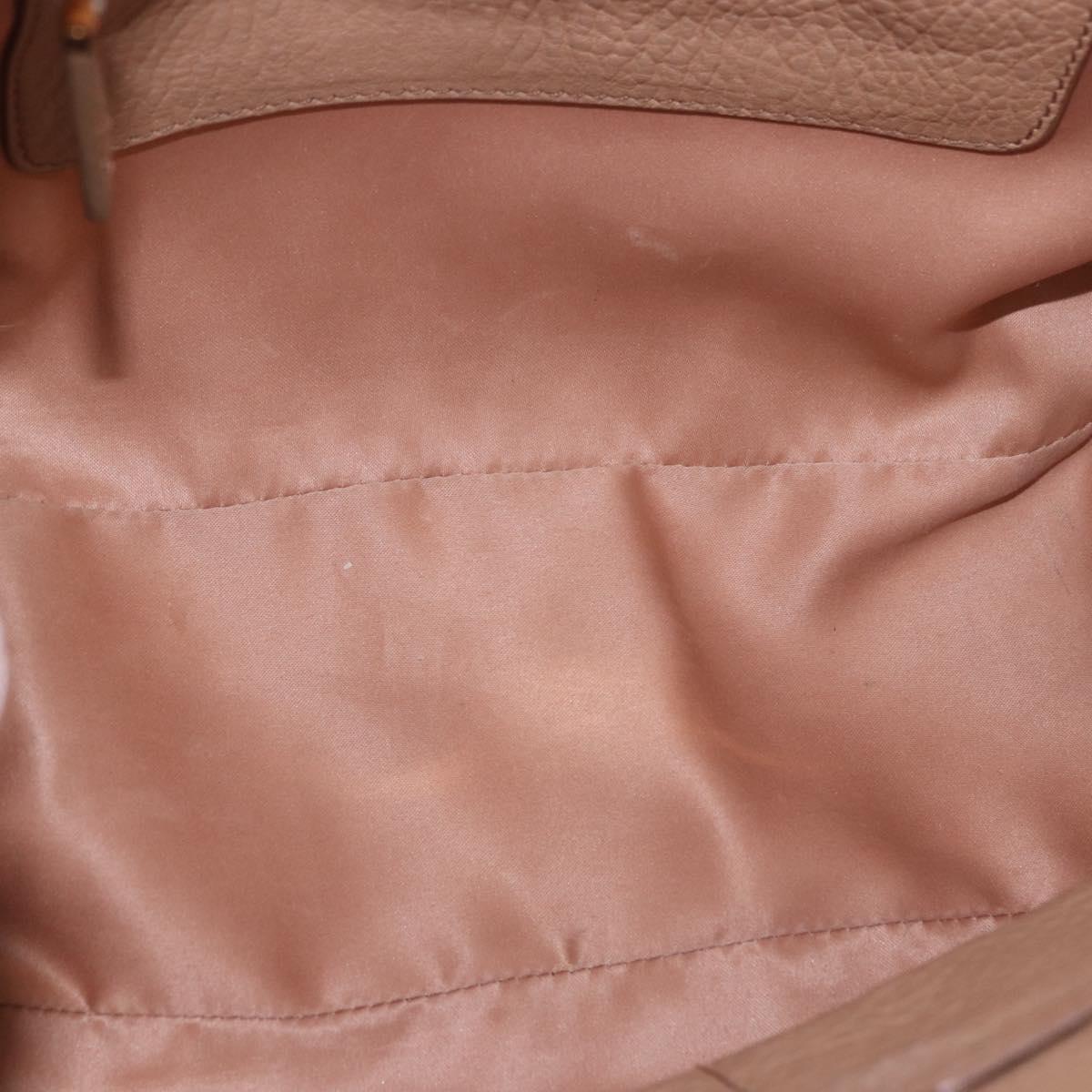 Miu Miu Hand Bag Leather 2way Beige Gold Auth 185372V