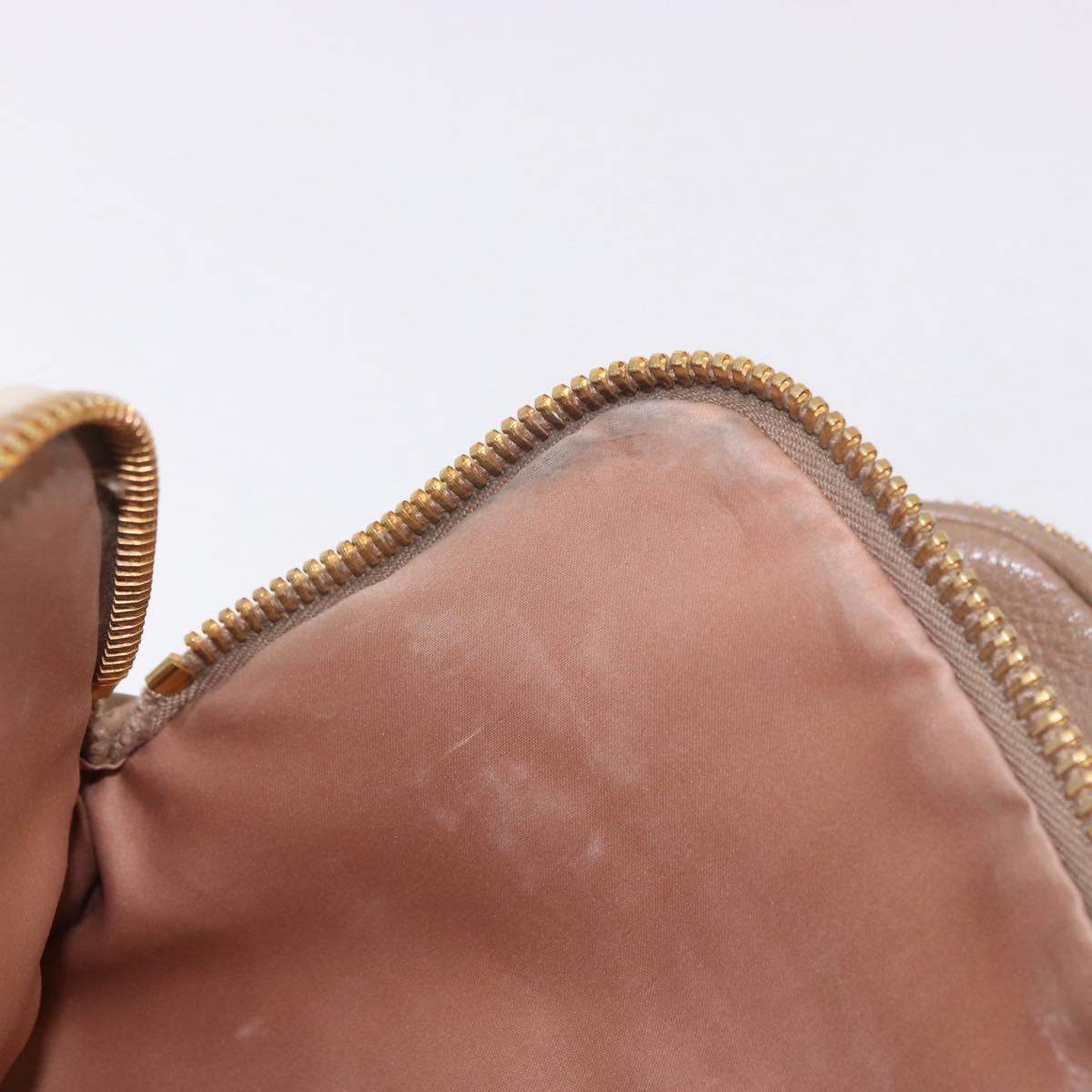 Miu Miu Hand Bag Leather 2way Beige Gold Auth 185372V
