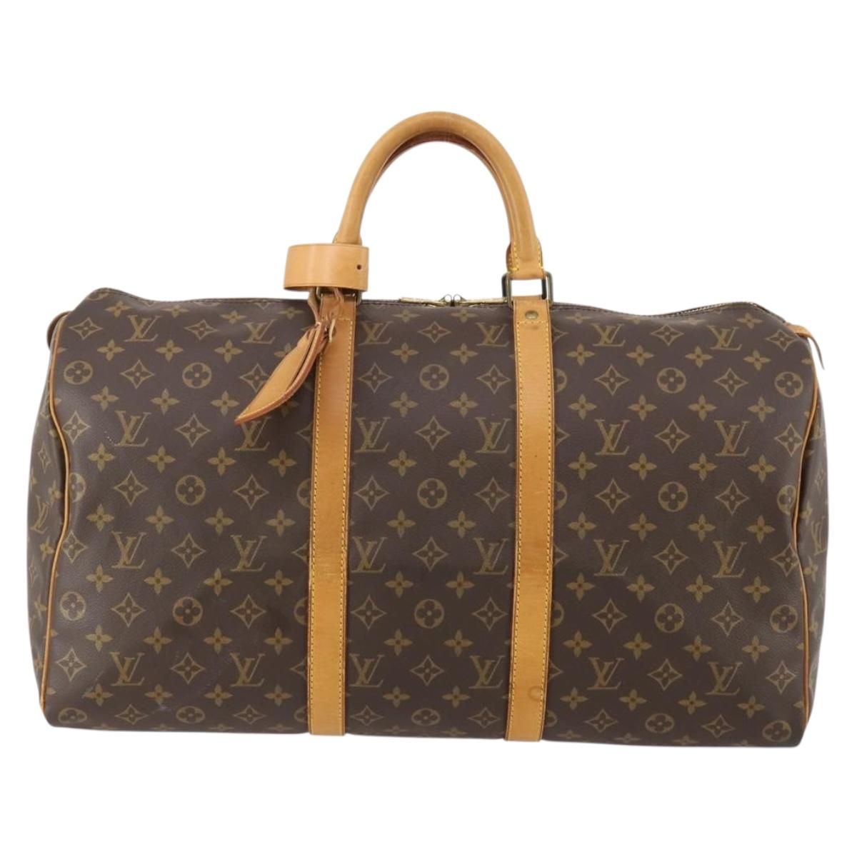 LOUIS VUITTON Monogram Keepall 50 Boston Bag M41426 LV Auth 185384A