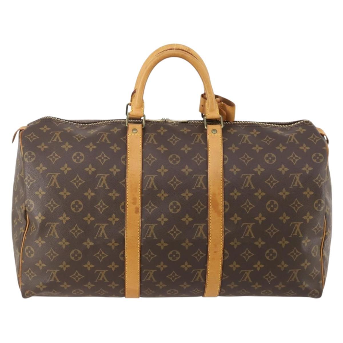LOUIS VUITTON Monogram Keepall 50 Boston Bag M41426 LV Auth 185384A