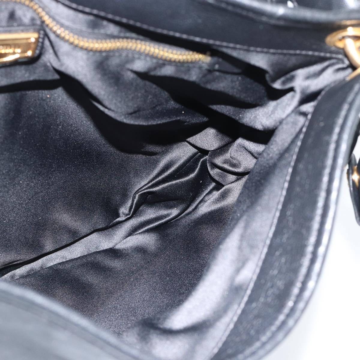 Miu Miu Matelasse Shoulder Bag Leather Black Gold Auth 185388V