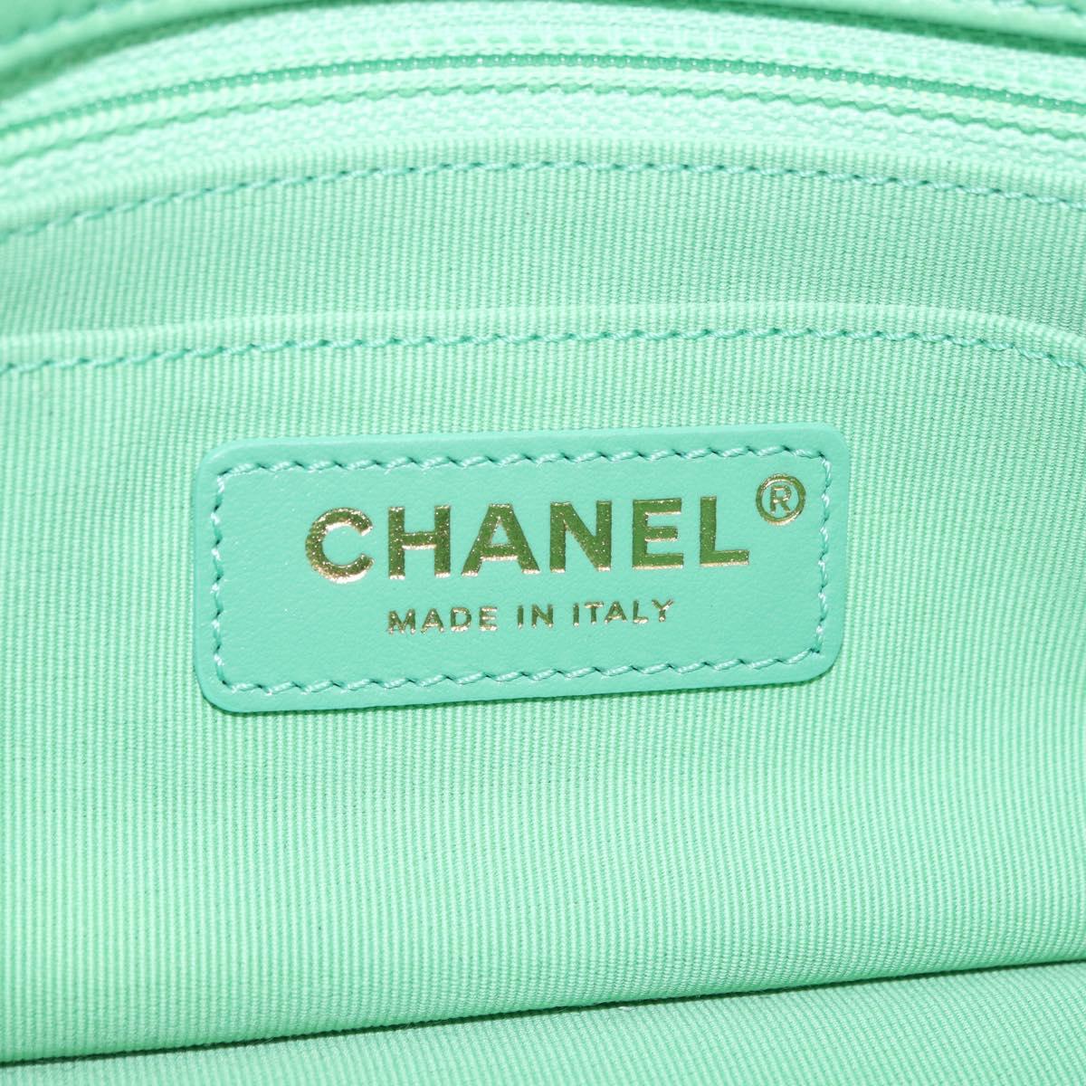 CHANEL Matelasse20 Chain Shoulder Bag Lamb Skin Green Gold CC Auth 185396SM