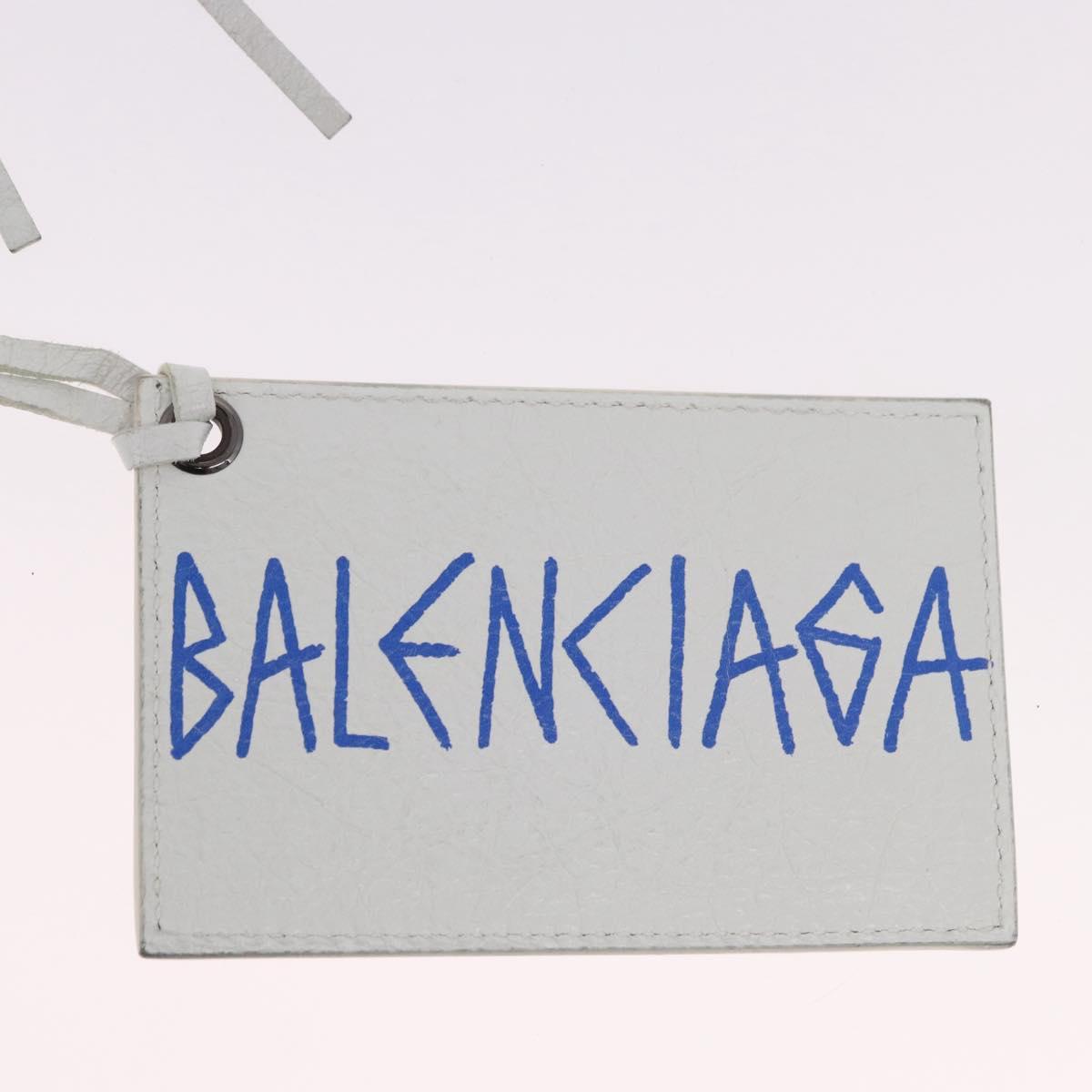 BALENCIAGA Classic Graffiti The City Hand Bag Leather 2way White Auth 185398V