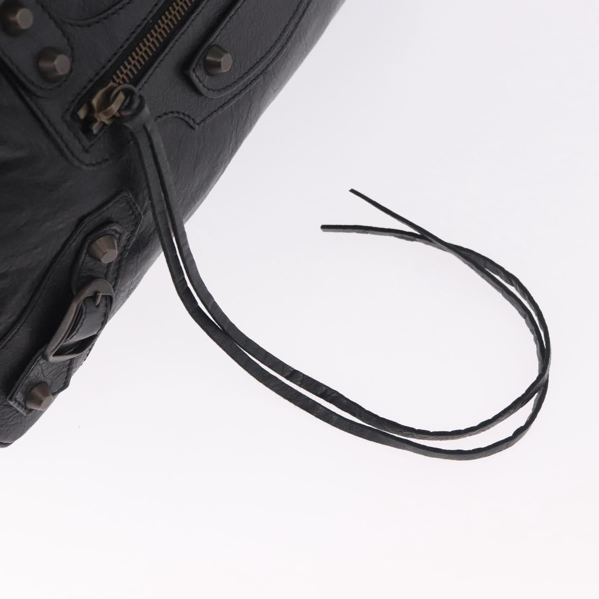 BALENCIAGA The First Hand Bag Leather 2way Black 103208 Auth 185399SAM