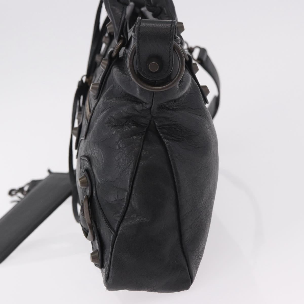 BALENCIAGA The First Hand Bag Leather 2way Black 103208 Auth 185399SAM