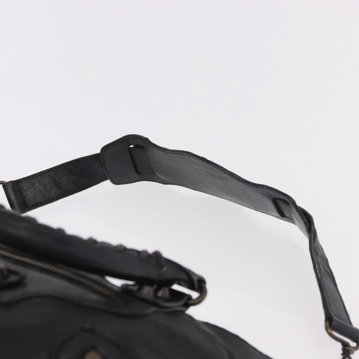 BALENCIAGA The First Hand Bag Leather 2way Black 103208 Auth 185400V