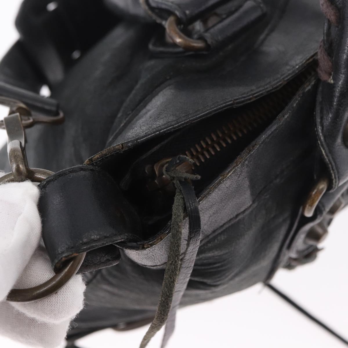 BALENCIAGA The First Hand Bag Leather 2way Black 103208 Auth 185400V