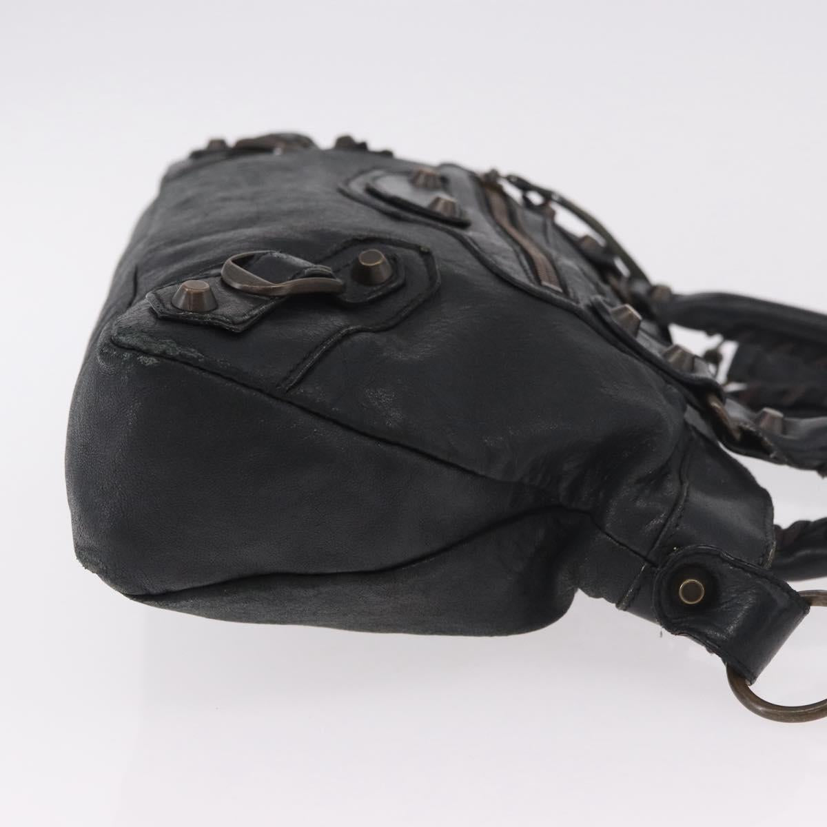 BALENCIAGA The First Hand Bag Leather 2way Black 103208 Auth 185400V