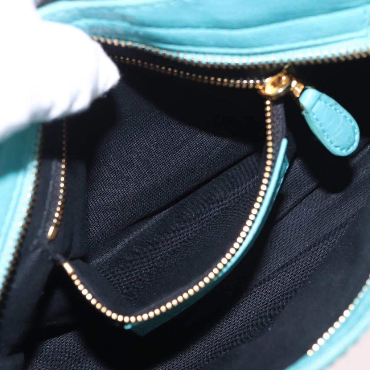 BALENCIAGA Giant Mini City Bag Leather 2way Turquoise Blue 309544 Auth 185402SAM