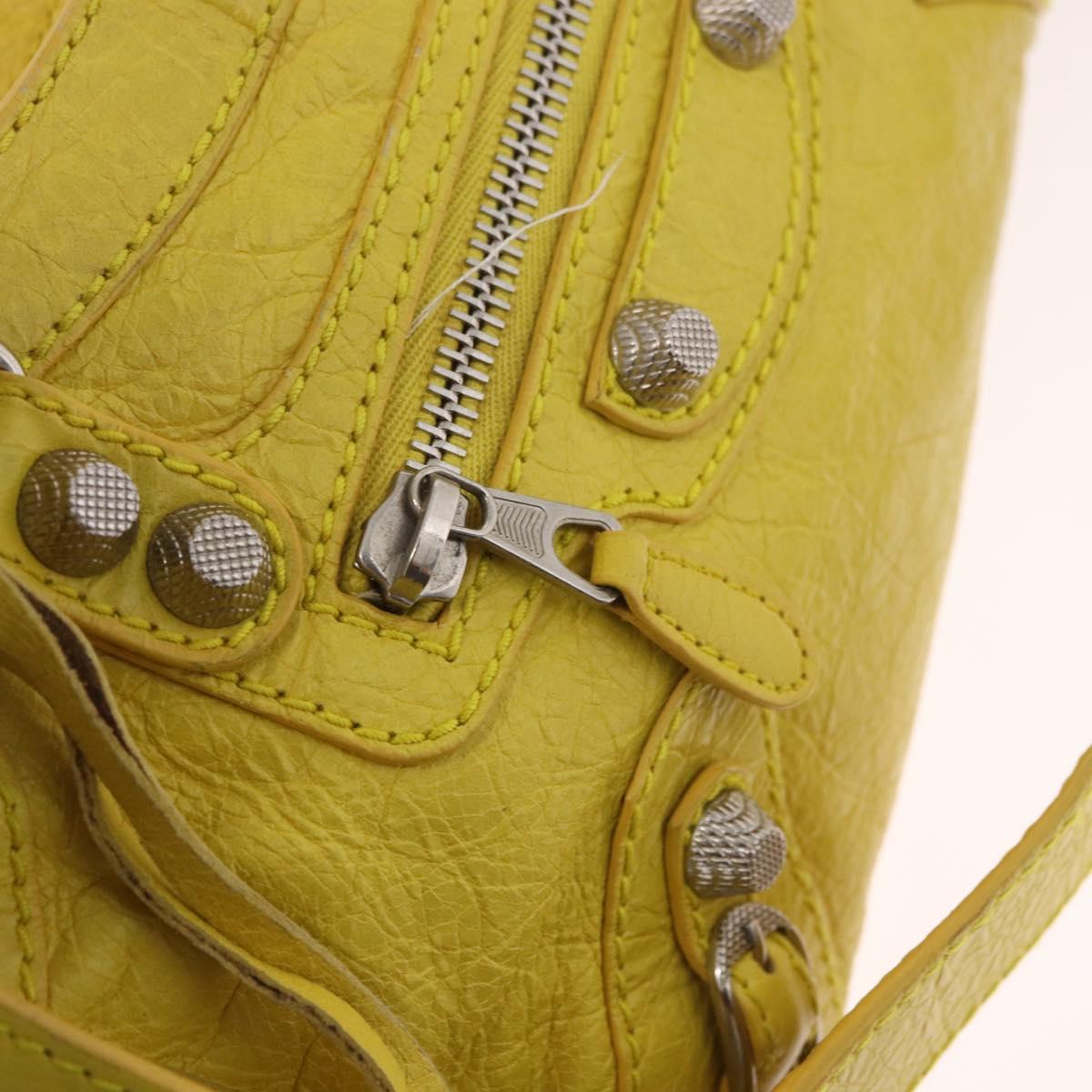 BALENCIAGA Giant Mini City Hand Bag Leather 2way Yellow 309544 Auth 185403M