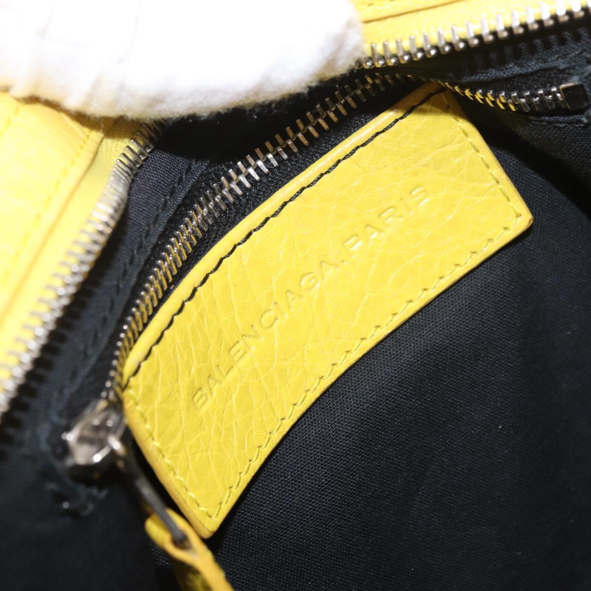 BALENCIAGA Giant Mini City Hand Bag Leather 2way Yellow 309544 Auth 185403M