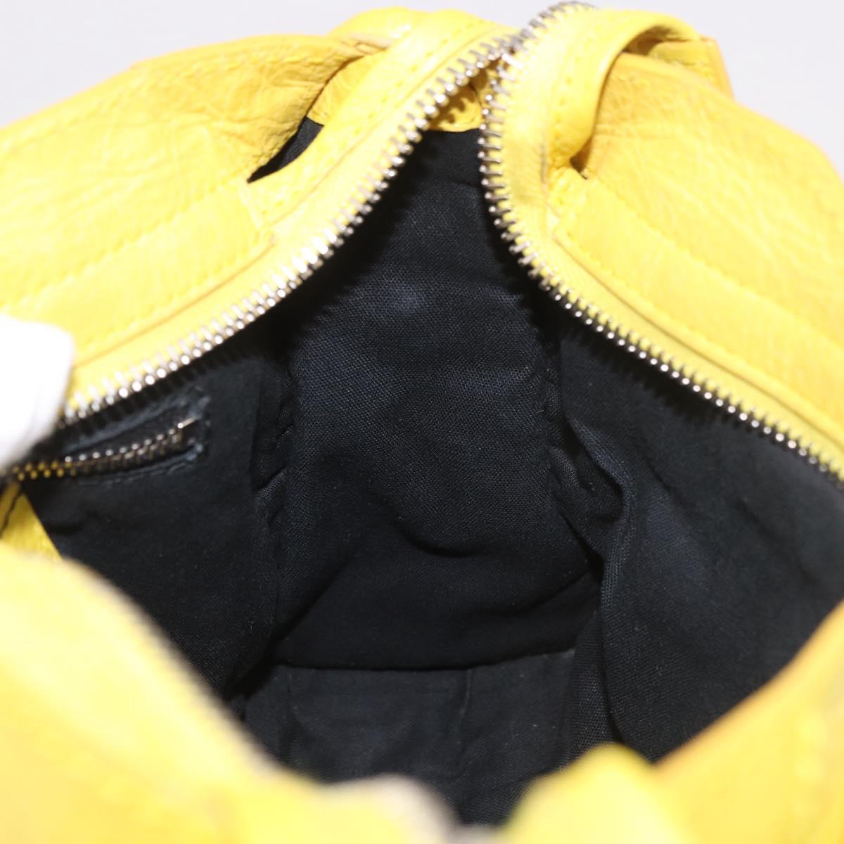 BALENCIAGA Giant Mini City Hand Bag Leather 2way Yellow 309544 Auth 185403M