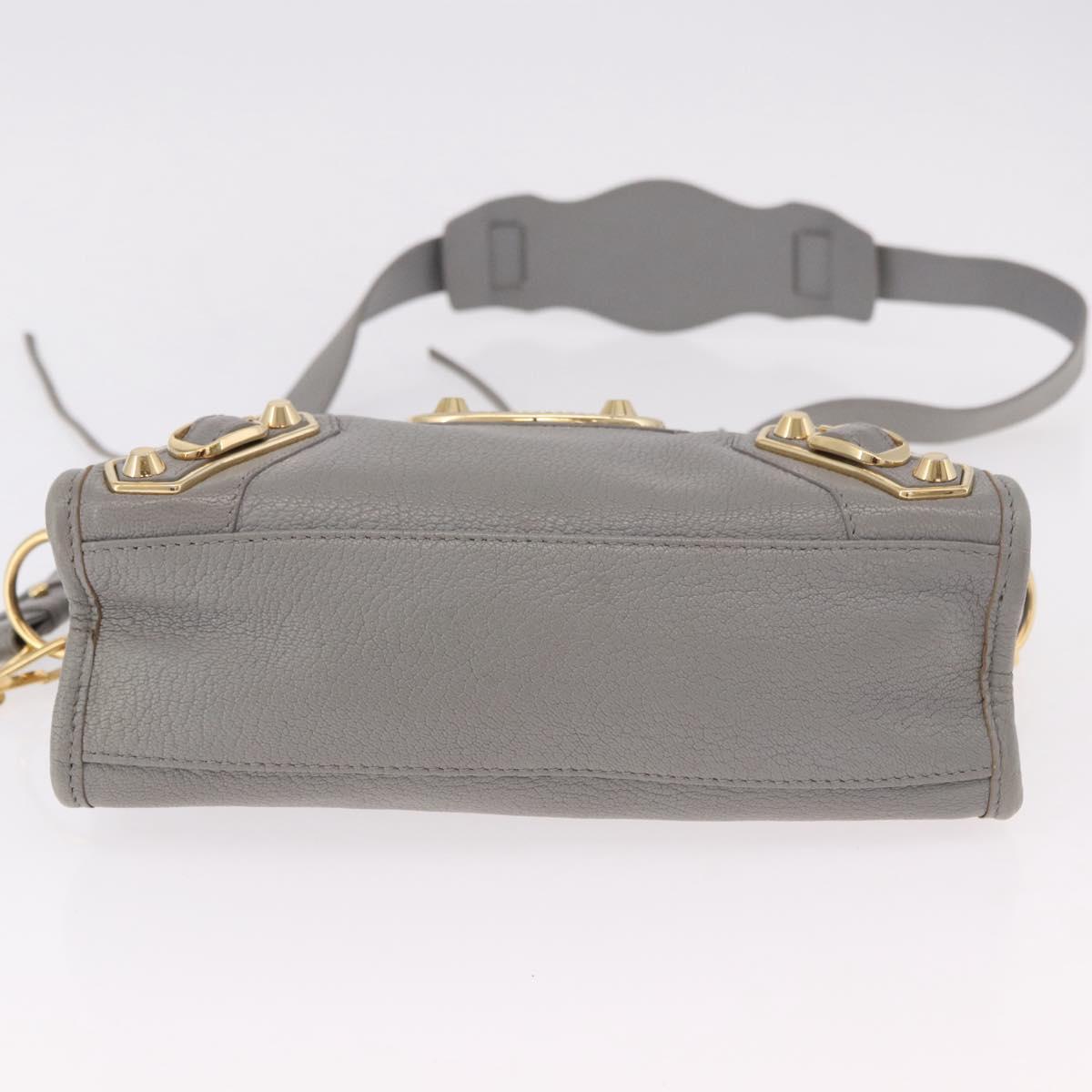 BALENCIAGA Classic Metallic Edge Mini City 2way Gray 390160 Auth 185404SAM