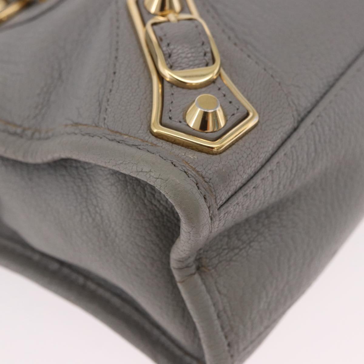 BALENCIAGA Classic Metallic Edge Mini City 2way Gray 390160 Auth 185404SAM