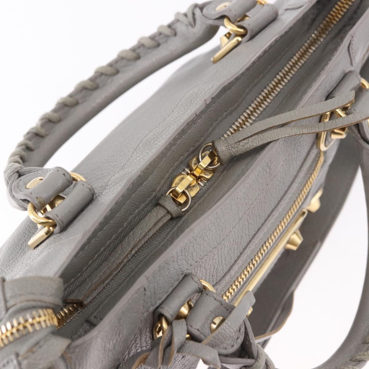 BALENCIAGA Classic Metallic Edge Mini City 2way Gray 390160 Auth 185404SAM