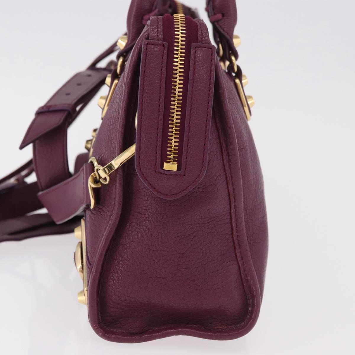 BALENCIAGA Classic Metallic Edge City S 2way Purple 432831 Auth 185405SAM