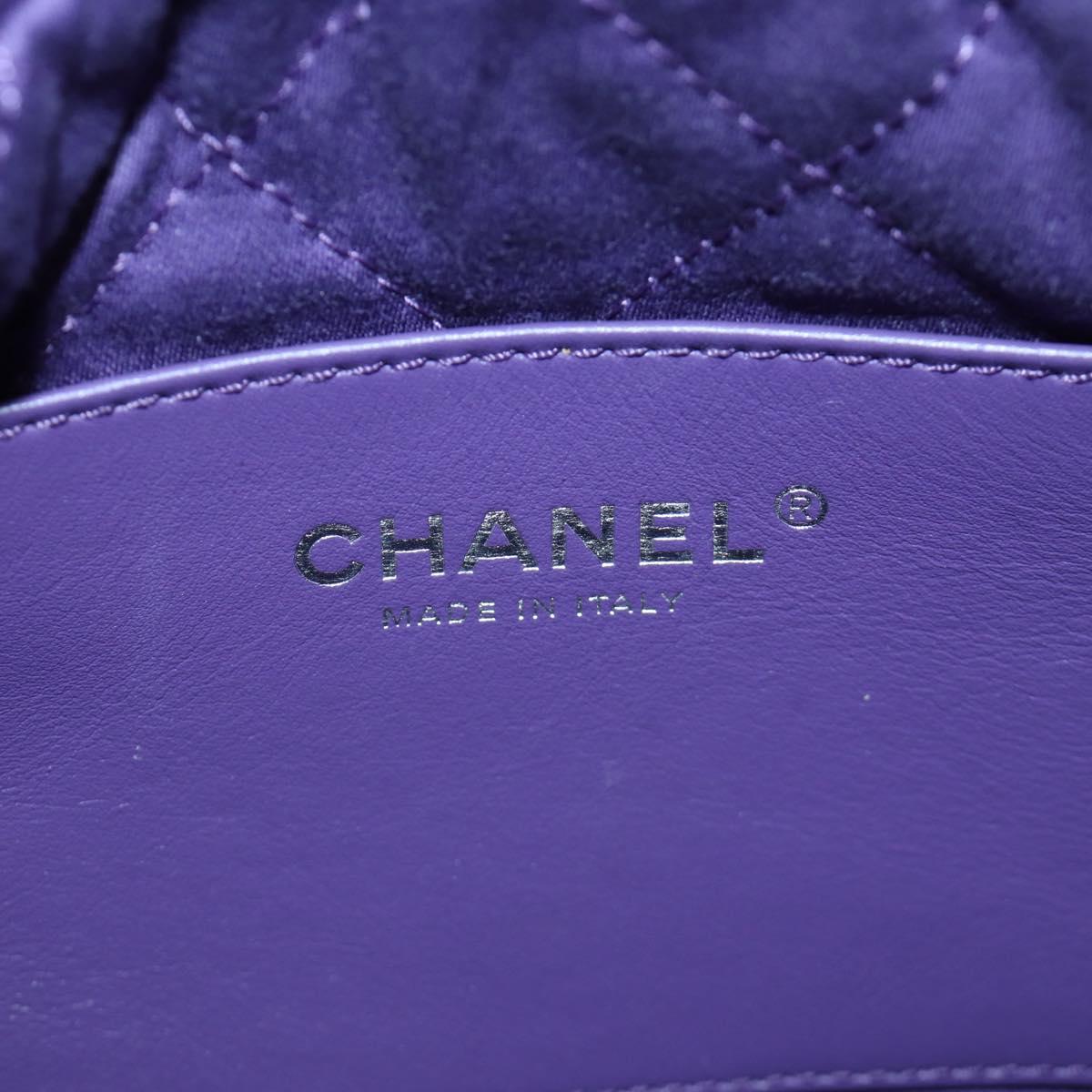 CHANEL Chanel 22 Mini Matelasse Chain Bag Calf Skin 2way Purple CC Auth 185411SM