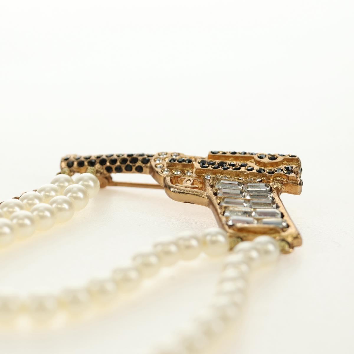 CHANEL Brooch metal Gold Tone CC Auth 185416SM