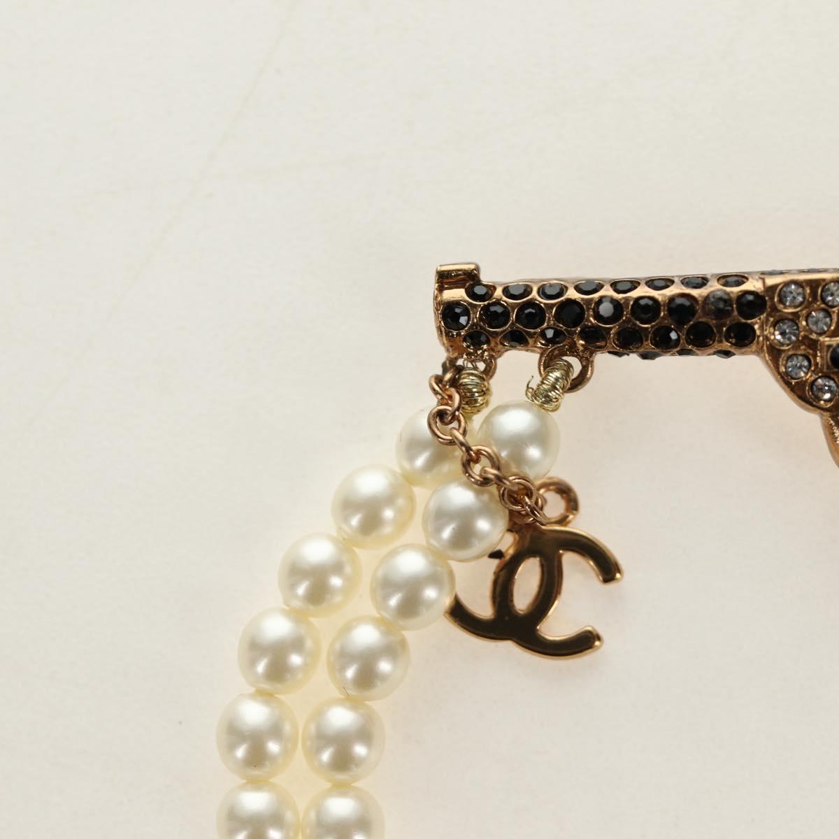 CHANEL Brooch metal Gold Tone CC Auth 185416SM