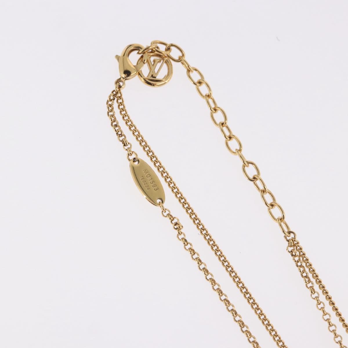 LOUIS VUITTON LV Padlock Necklace metal Gold M01593 LV Auth 185417SAM