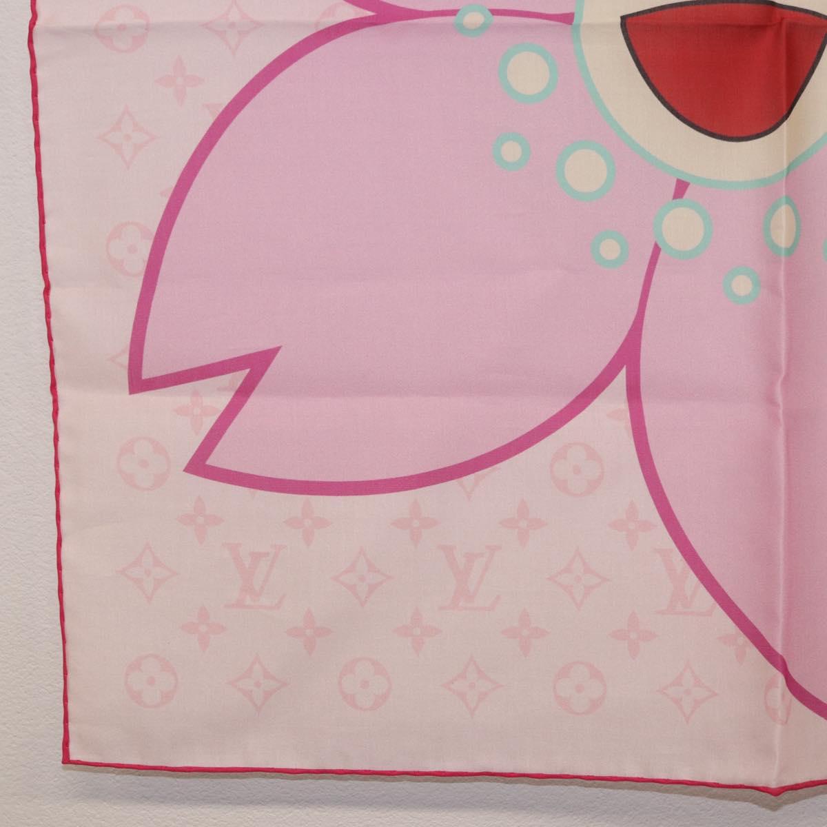 LOUIS VUITTON Monogram Cherry LVxTM Carre 55 Scarf Pink M96088 LV Auth 185418SM