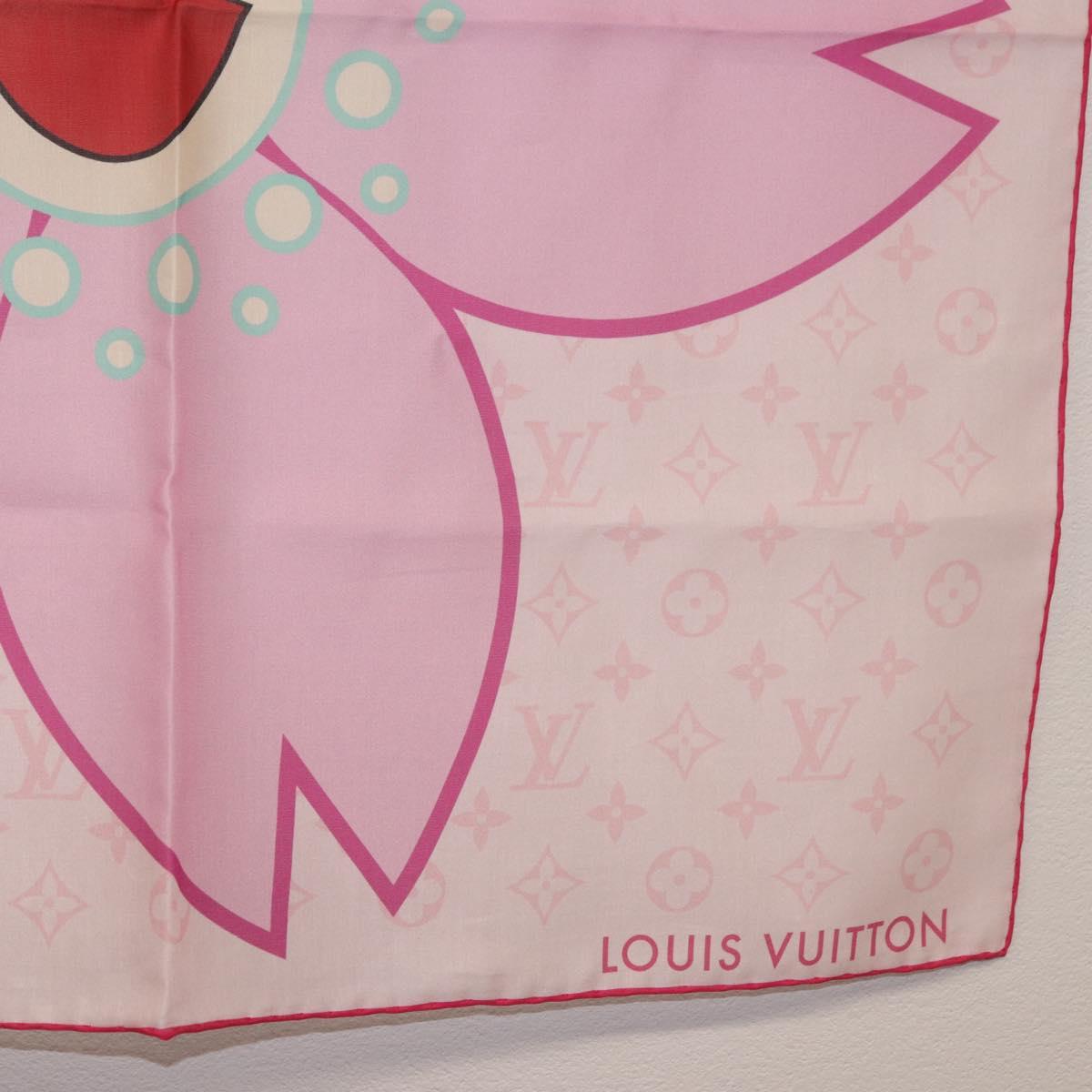 LOUIS VUITTON Monogram Cherry LVxTM Carre 55 Scarf Pink M96088 LV Auth 185418SM