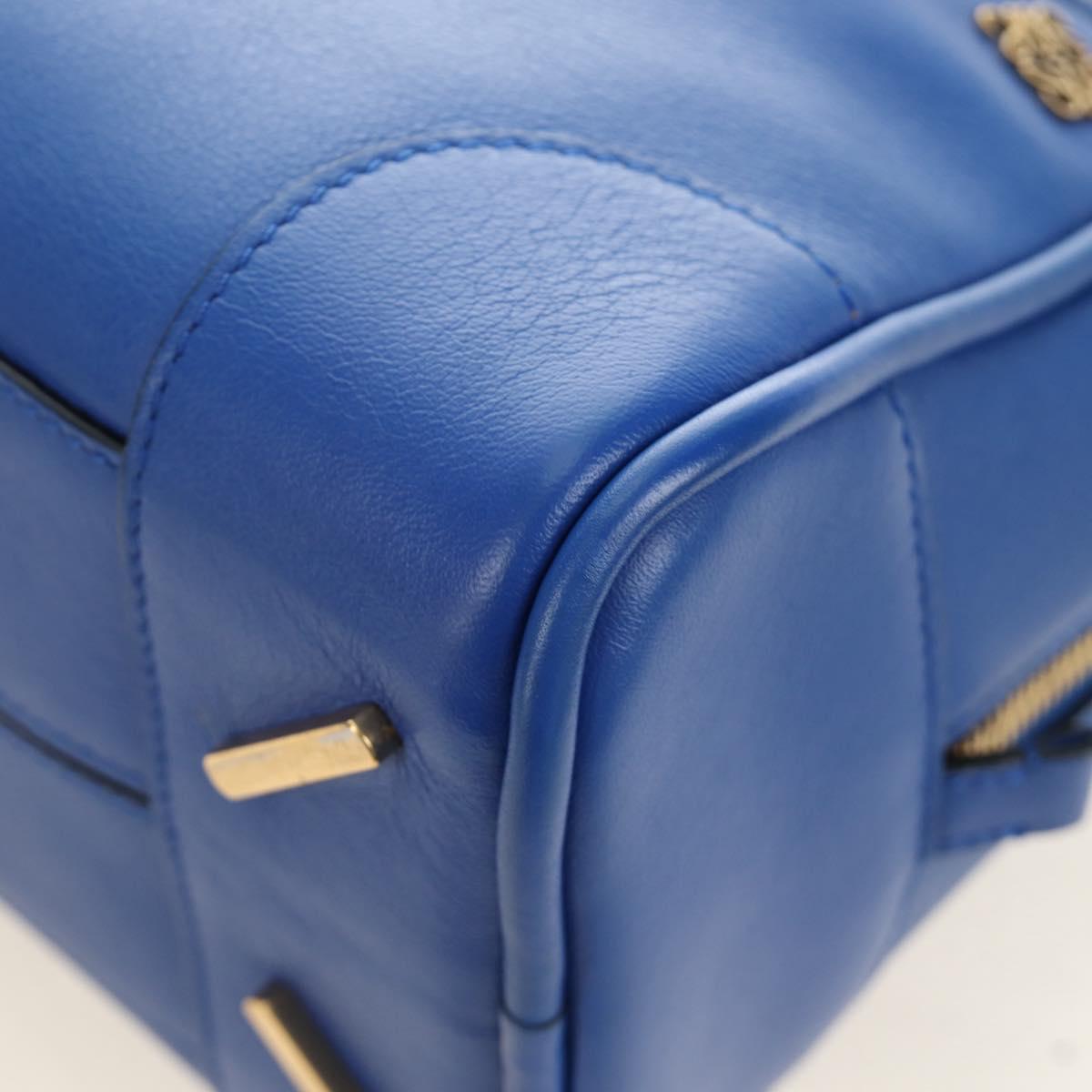 LOEWE Amazona 75 Hand Bag Leather 2way Blue Gold Auth 185420SM