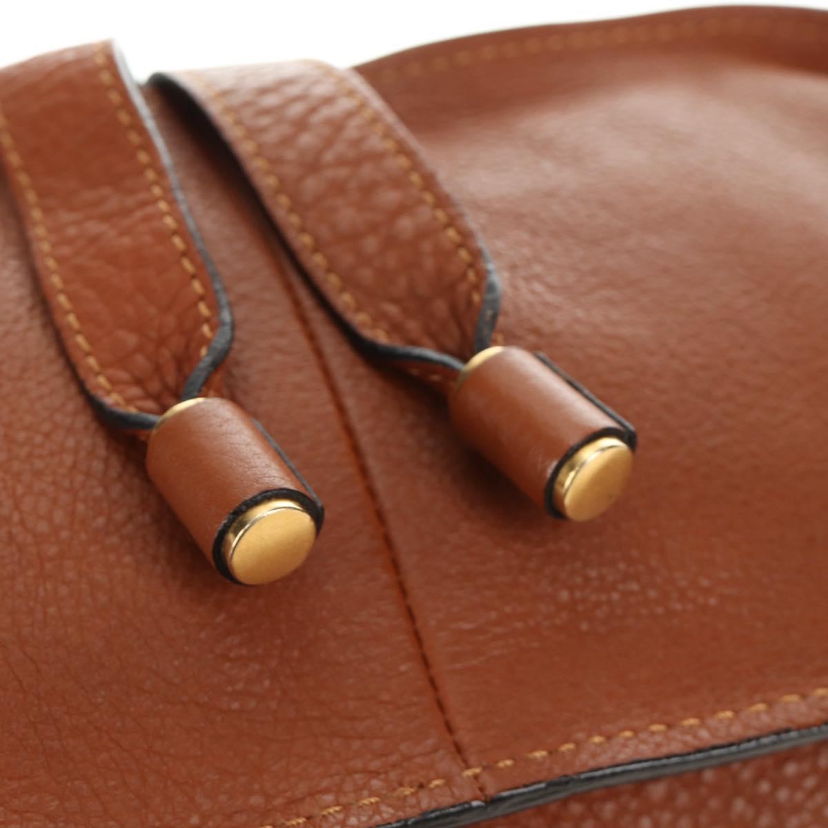 Chloe Marcie Hand Bag Leather 2way Brown Gold Auth 185421V