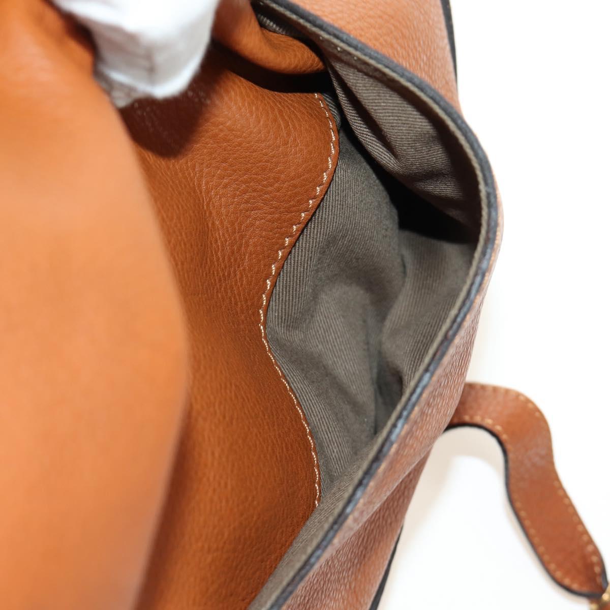 Chloe Marcie Hand Bag Leather 2way Brown Gold Auth 185421V