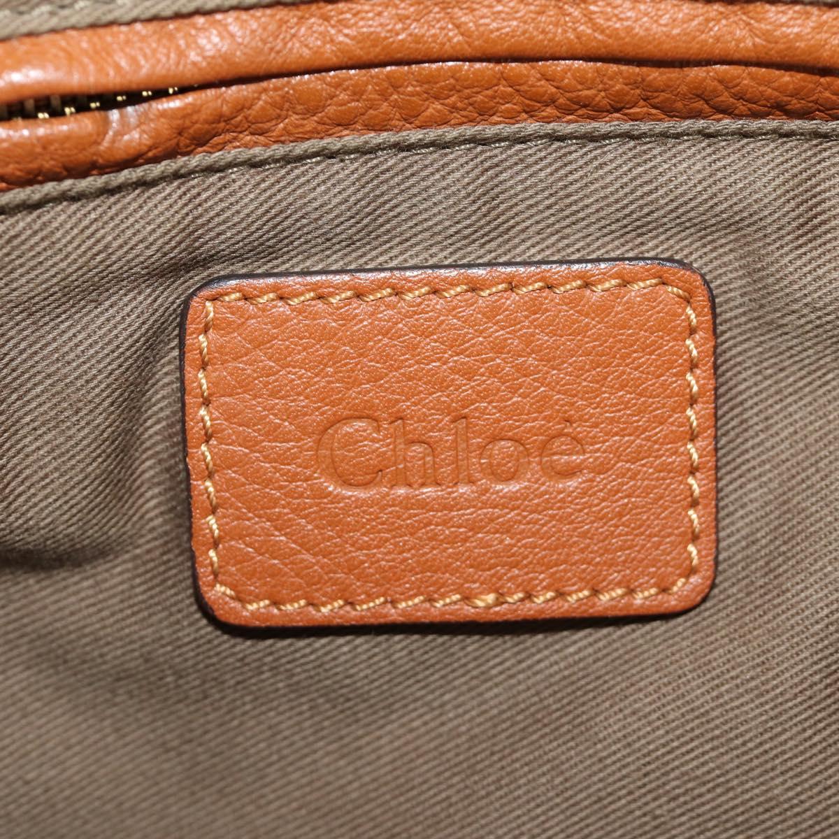 Chloe Marcie Hand Bag Leather 2way Brown Gold Auth 185421V