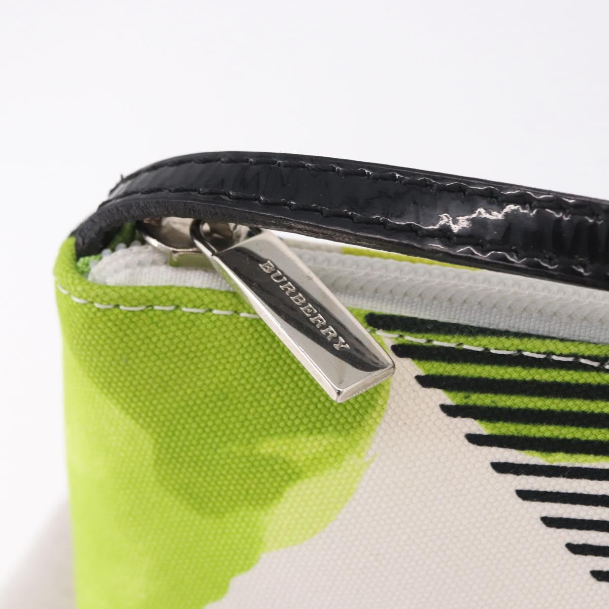 BURBERRY Shoulder Bag Canvas Green Silver Auth 185423A