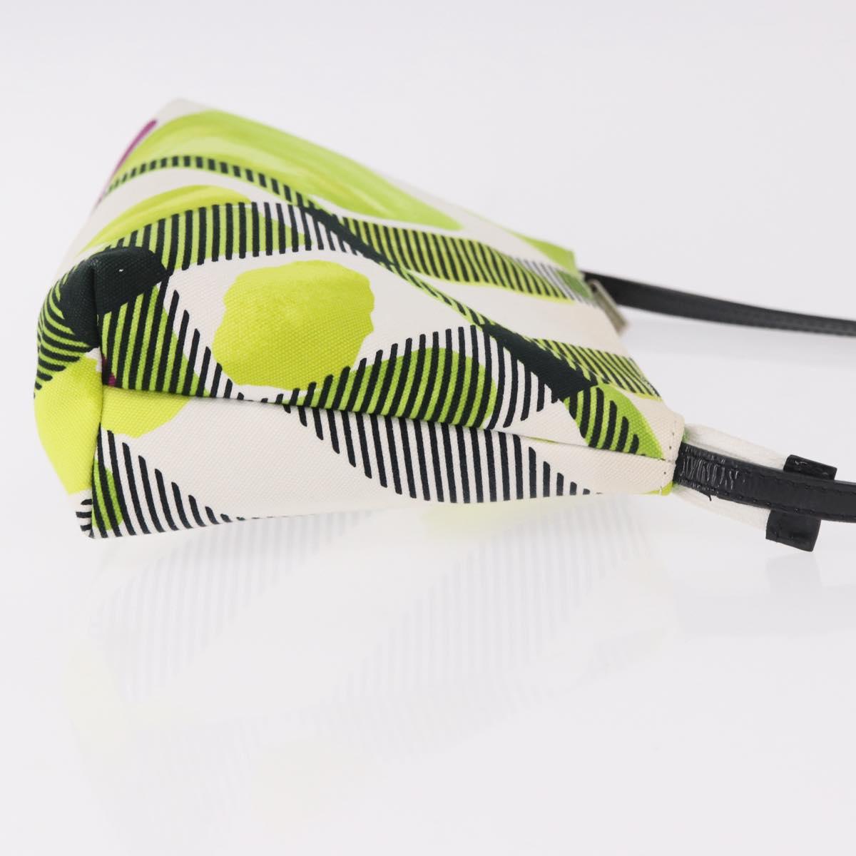 BURBERRY Shoulder Bag Canvas Green Silver Auth 185423A
