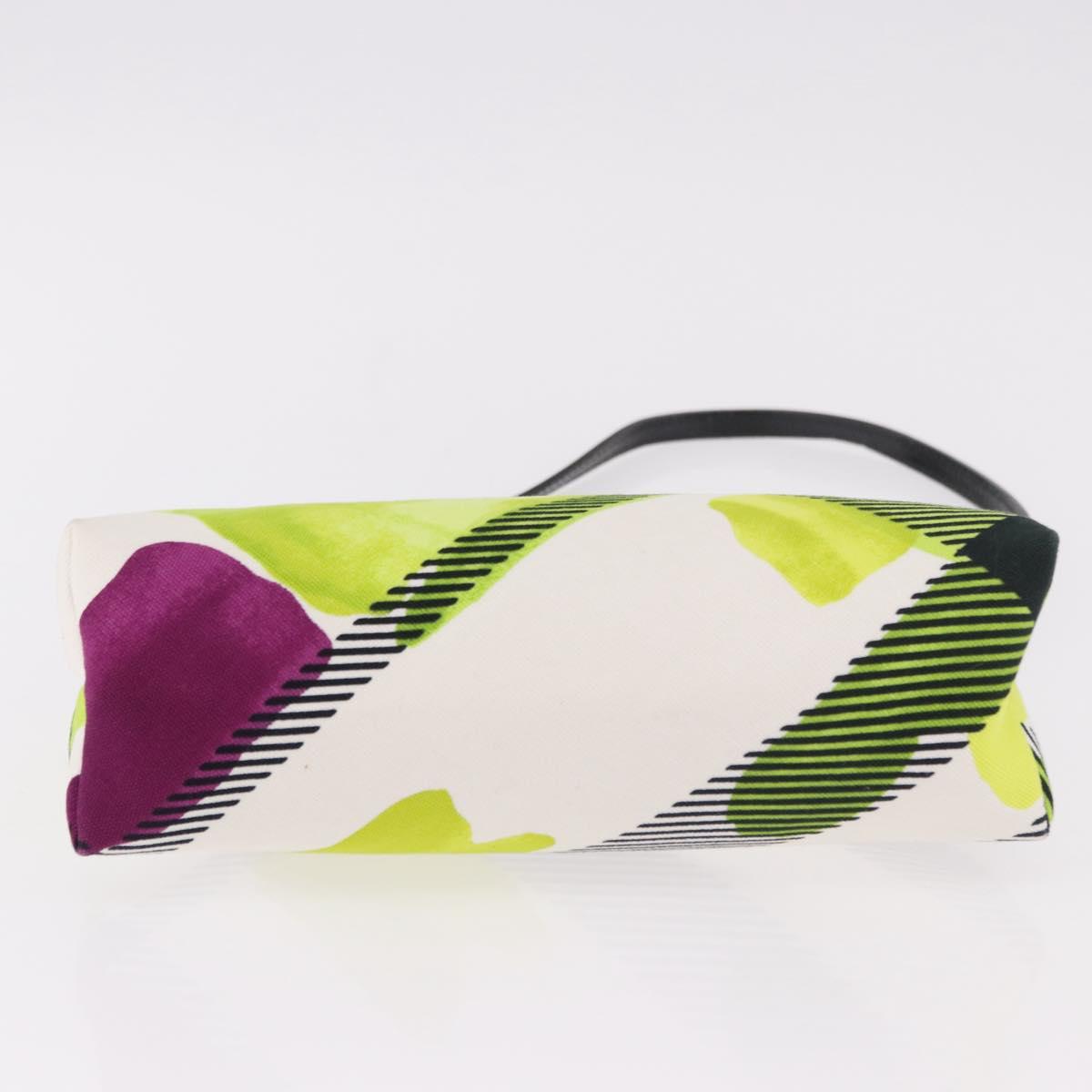 BURBERRY Shoulder Bag Canvas Green Silver Auth 185423A