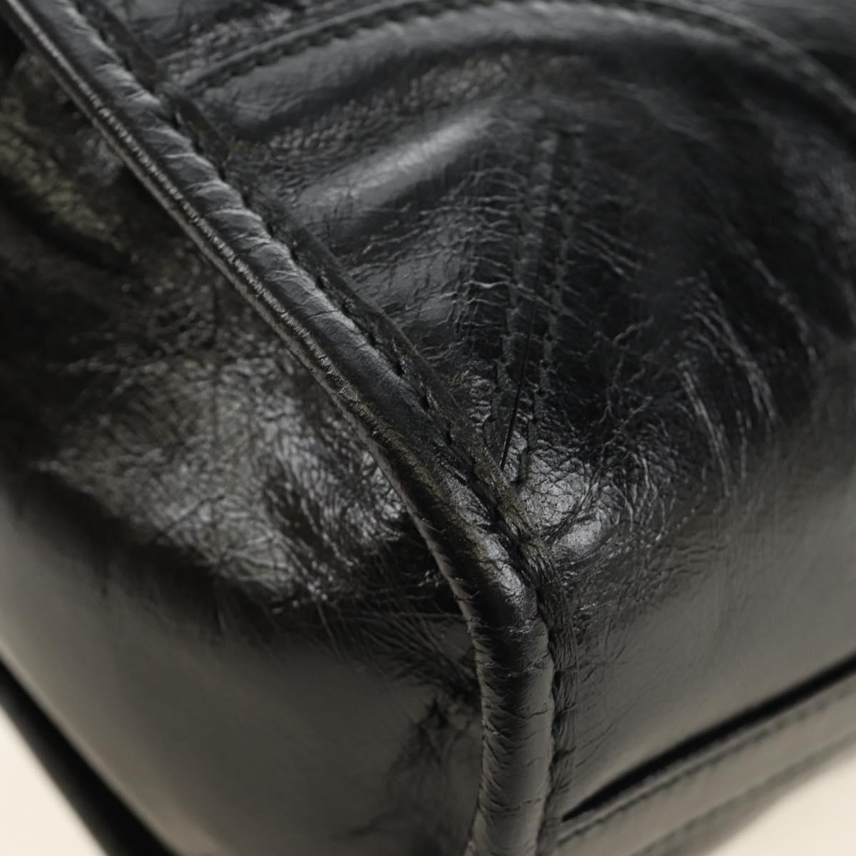 PRADA Bonnie Shoulder Bag Leather Black Gold Auth 185427SM