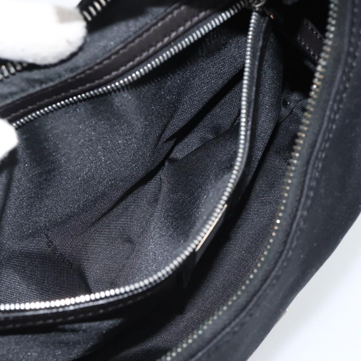 FENDI Mamma Baguette Shoulder Bag Cotton Jersey Black Silver Auth 185434V