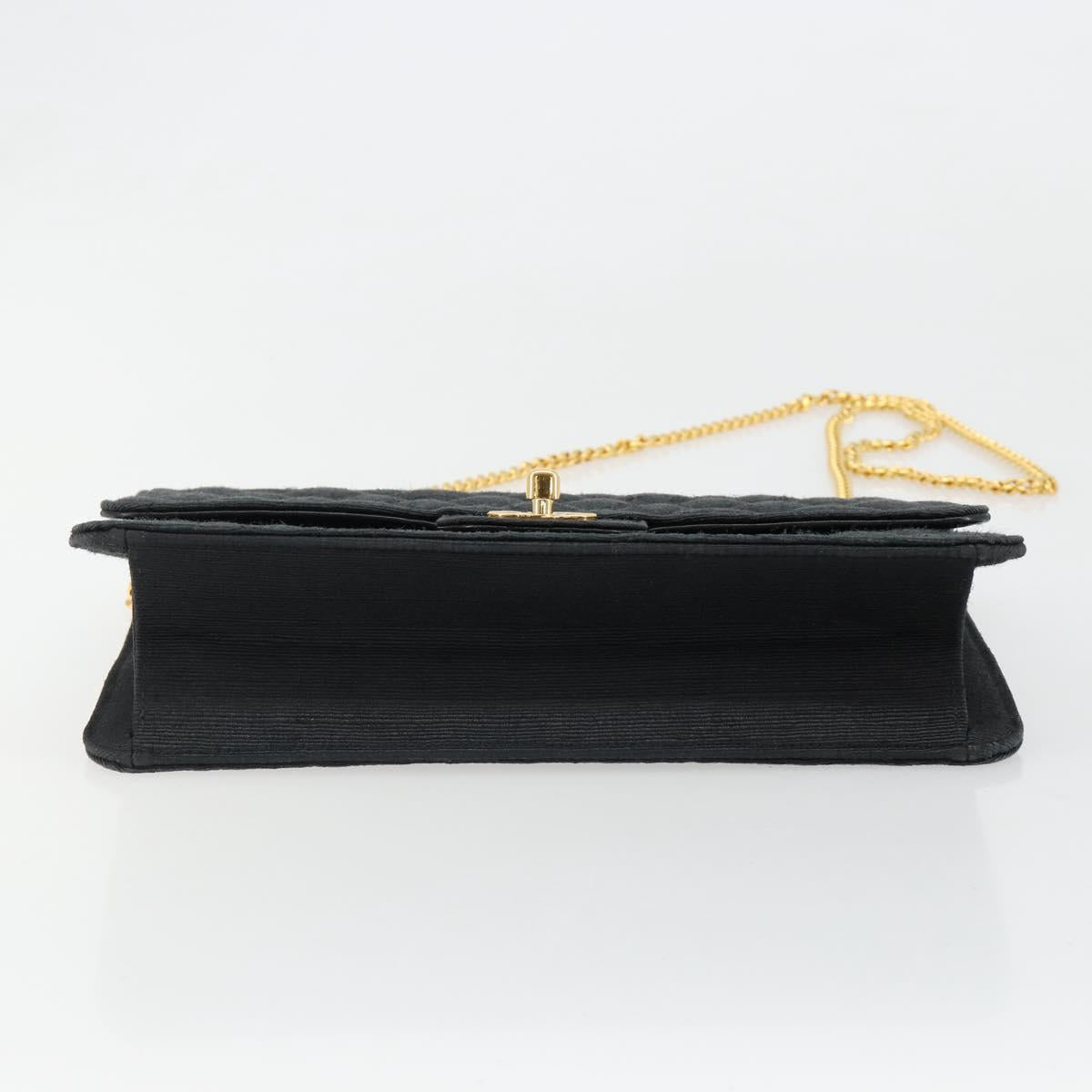 CHANEL Matelasse 25 Chain Shoulder Bag Denim Black Gold CC Auth 185437SAM