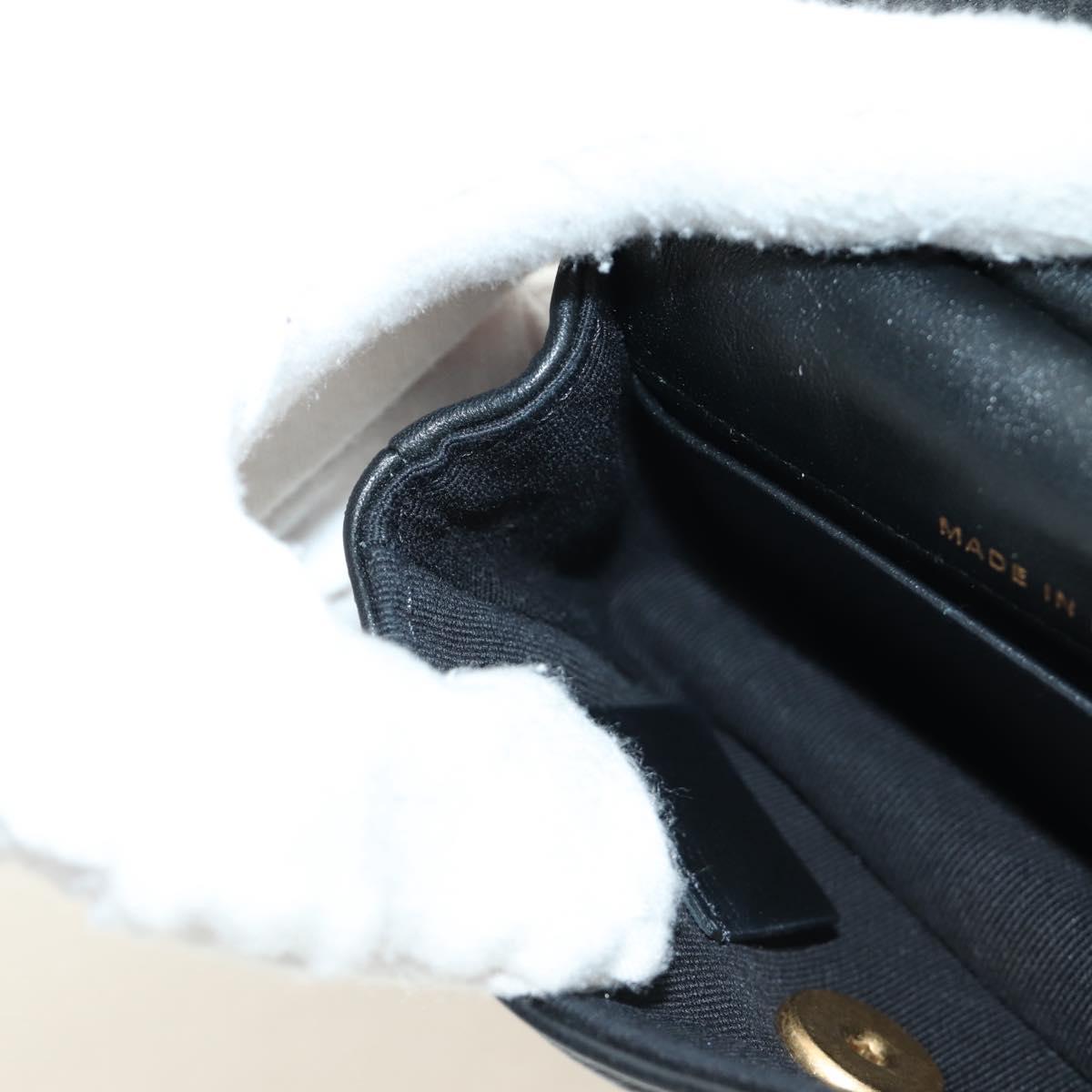 CHANEL Matelasse Chain Shoulder Pouch Lamb Skin 2way Black CC Auth 185439SAM