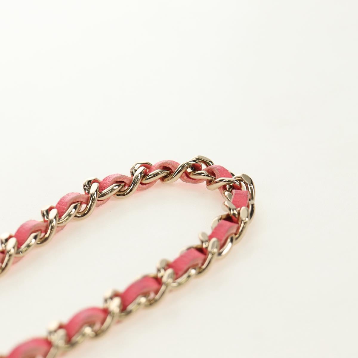 CHANEL Chain Vanity Shoulder Bag Lamb Skin Pink Gold CC Auth 185442SAM