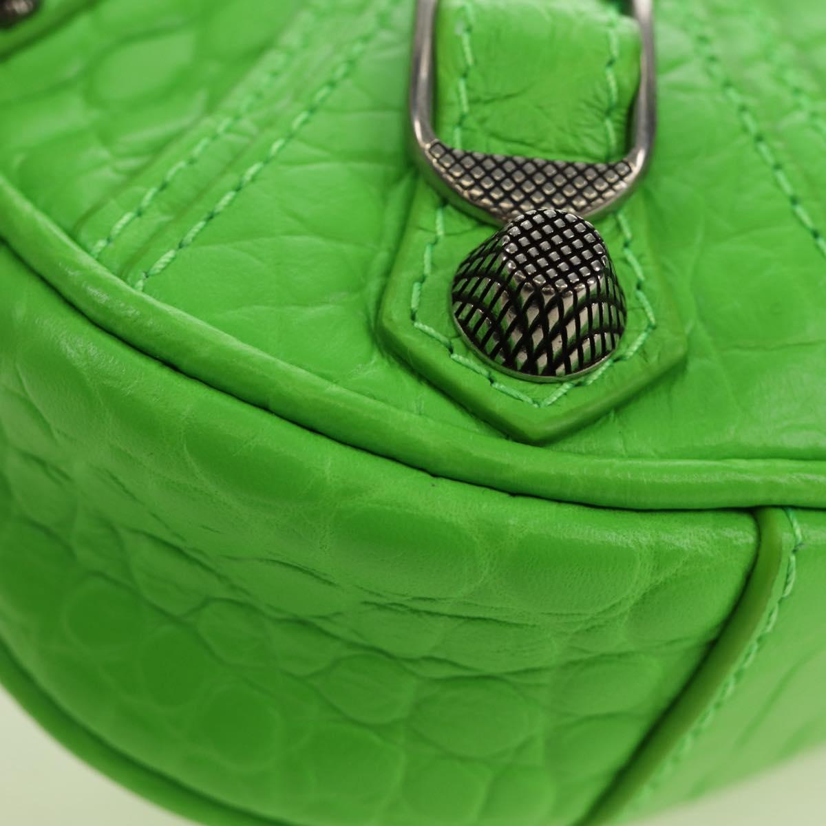 BALENCIAGA Chain Le Cagole Mini Bag Leather 2way Green 695814 Auth 185445M