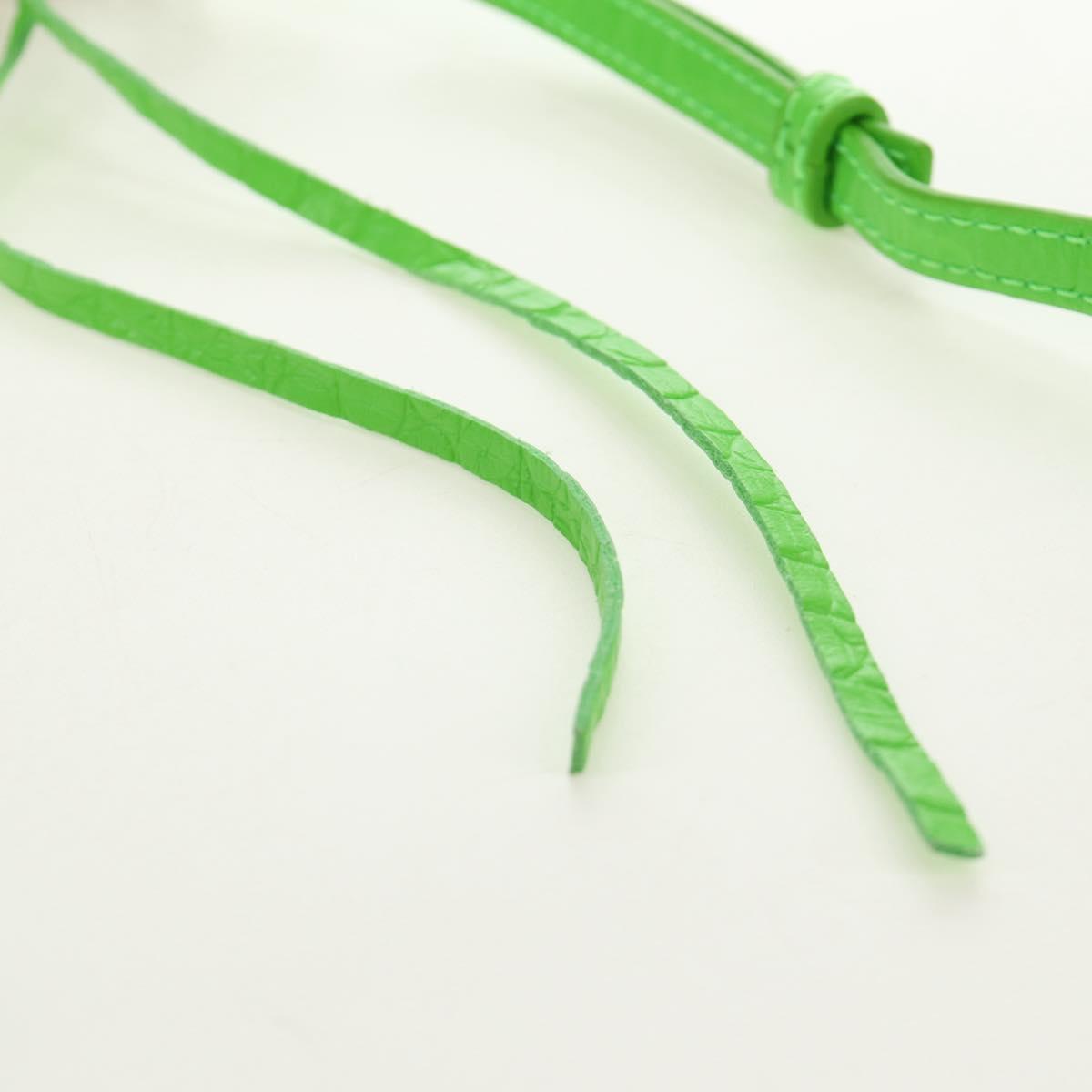 BALENCIAGA Chain Le Cagole Mini Bag Leather 2way Green 695814 Auth 185445M