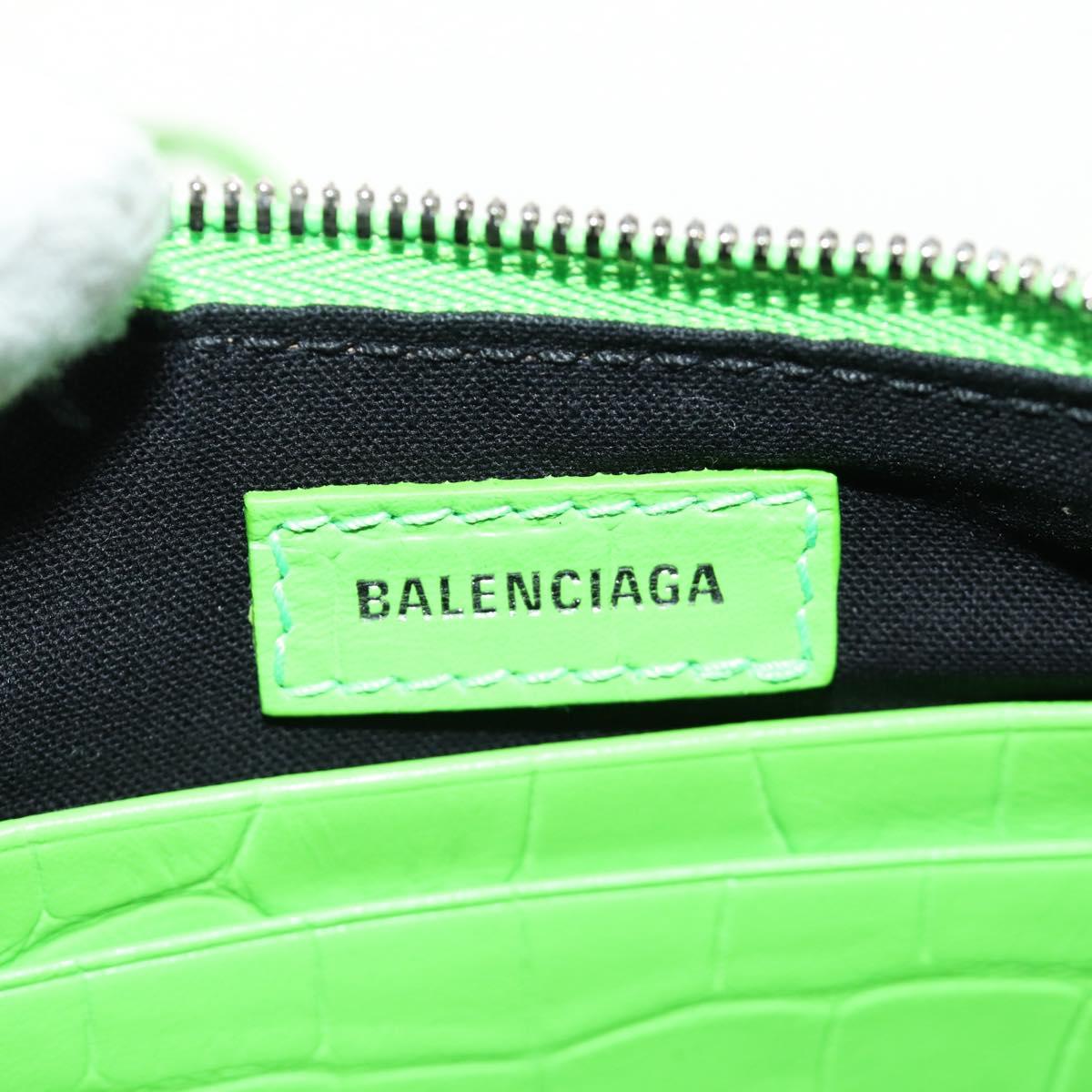 BALENCIAGA Chain Le Cagole Mini Bag Leather 2way Green 695814 Auth 185445M