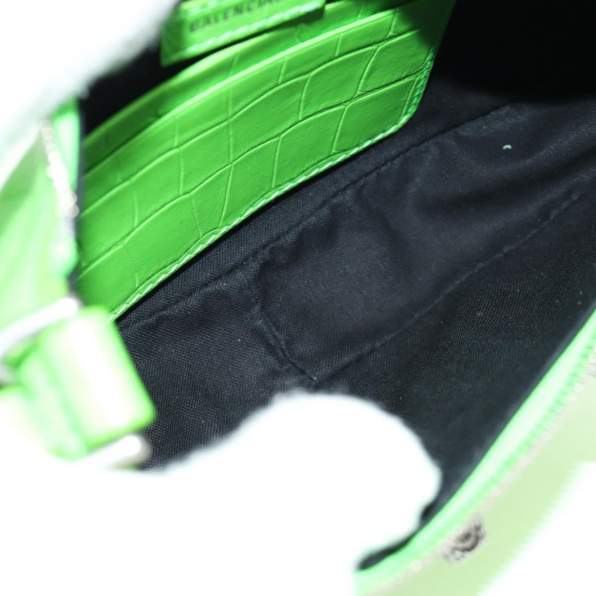 BALENCIAGA Chain Le Cagole Mini Bag Leather 2way Green 695814 Auth 185445M