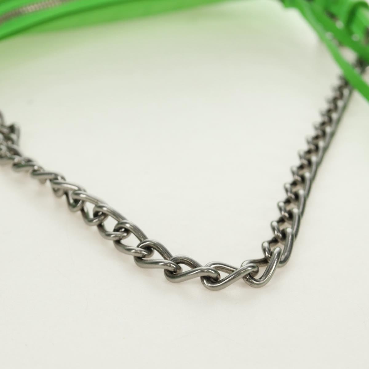 BALENCIAGA Chain Le Cagole Mini Bag Leather 2way Green 695814 Auth 185445M