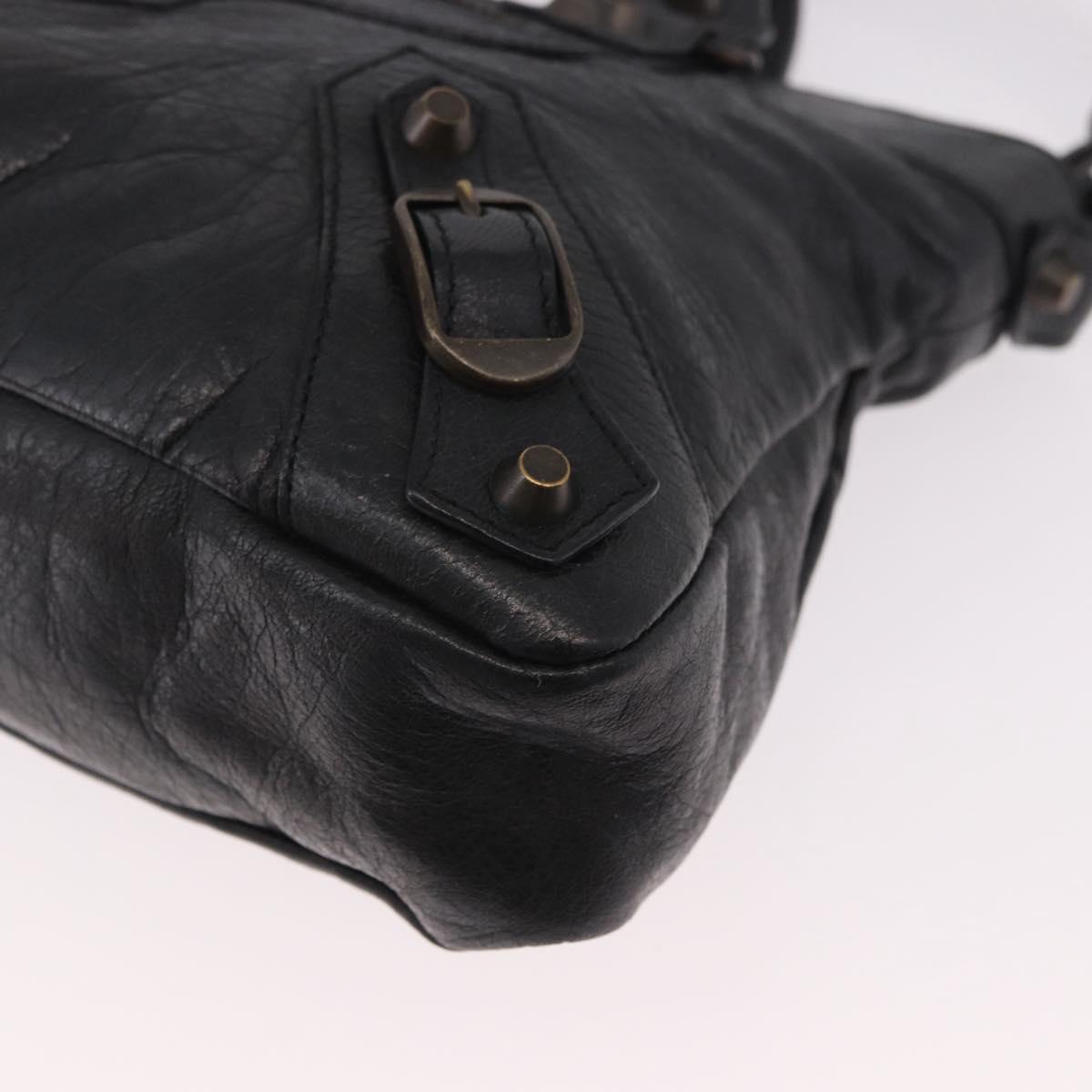 BALENCIAGA The First Hand Bag Leather 2way Black 103208 Auth 185447M