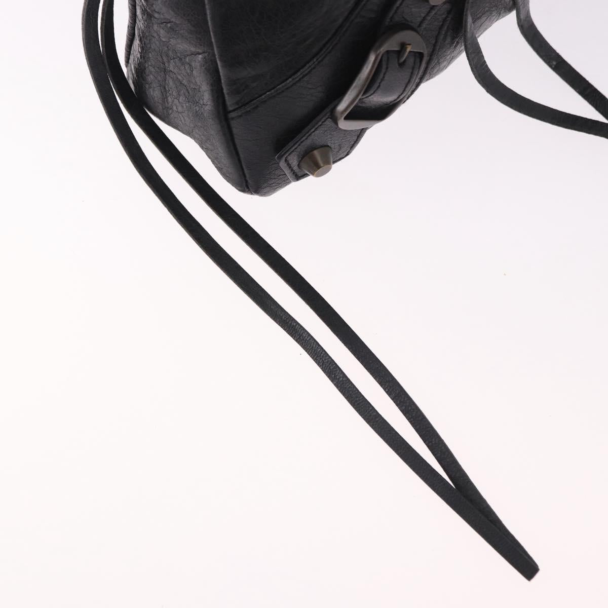 BALENCIAGA The First Hand Bag Leather 2way Black 103208 Auth 185447M