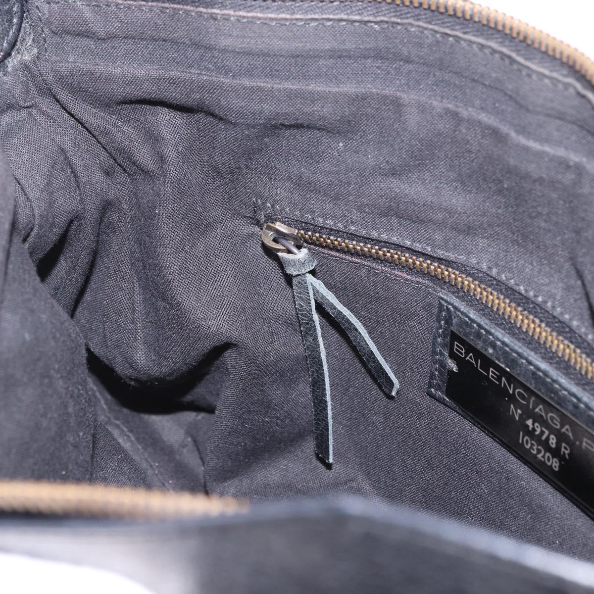 BALENCIAGA The First Hand Bag Leather 2way Black 103208 Auth 185447M