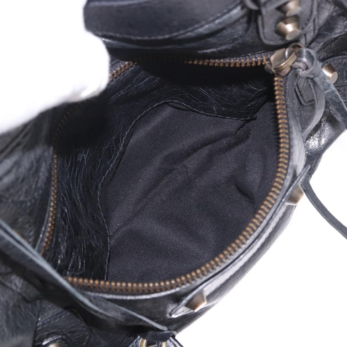 BALENCIAGA The First Hand Bag Leather 2way Black 103208 Auth 185447M